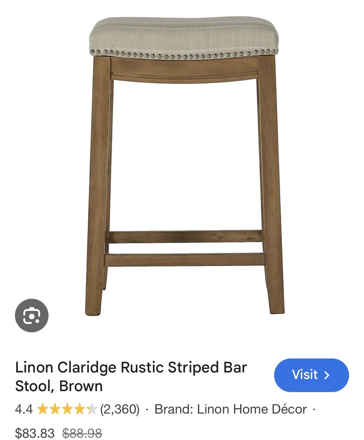 Linon Natural Acacia Bar Stools