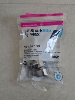 SharkBite Max : 1/2 x 1/4 OD. 1/4 Turn.