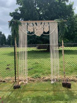 Macramé wedding backdrops