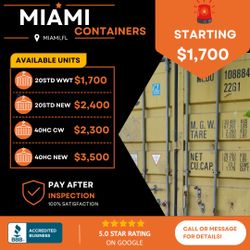 UNITS 20FT-40FT Shipping Containers - Available in MIAMI