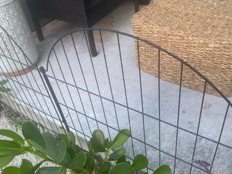 Green Metal Garden Border Fence Panel w swing gate