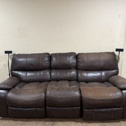 Brown Recliner Sofa Set