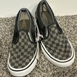 Vans Classic Slip On Gray/Black Checkerboard Sneakers Size 1.5Y