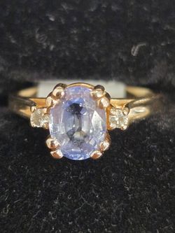 14kt blue stone ring