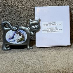 Cat Mini Pewter Photo Easel Back Frame Current New in box