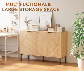 Sideboard oak brown with 3 doors mid century modern [NEW]