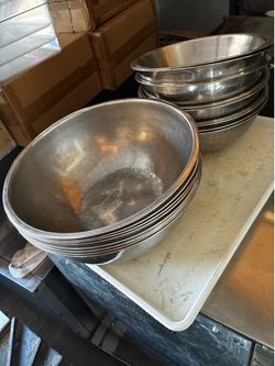 S.S. Bowls heavy thick metal.