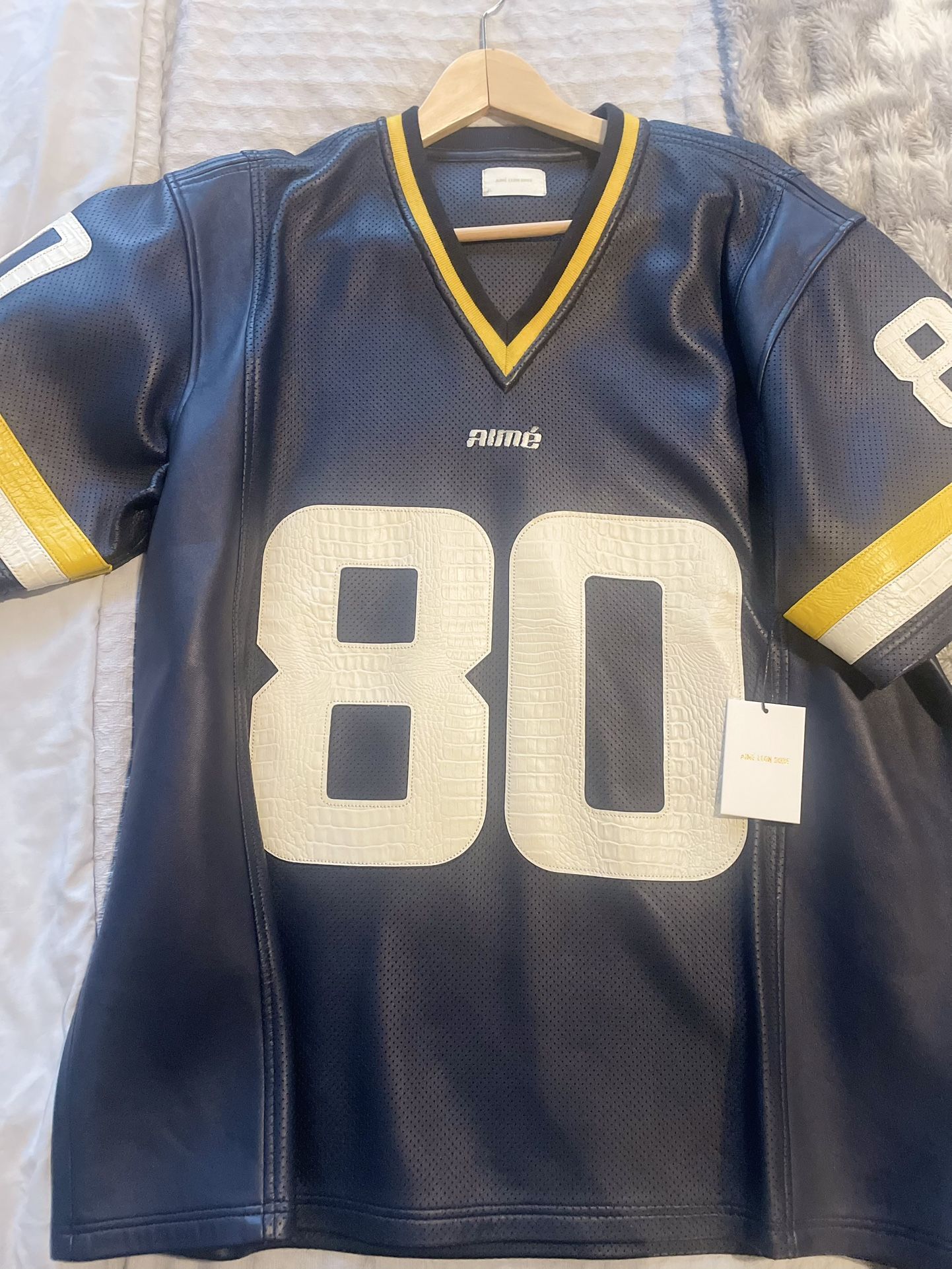 🔥Aimé Leon Dore Leather Football Jersey (XL) • Condition: Brand New with Tags (never worn)🔥