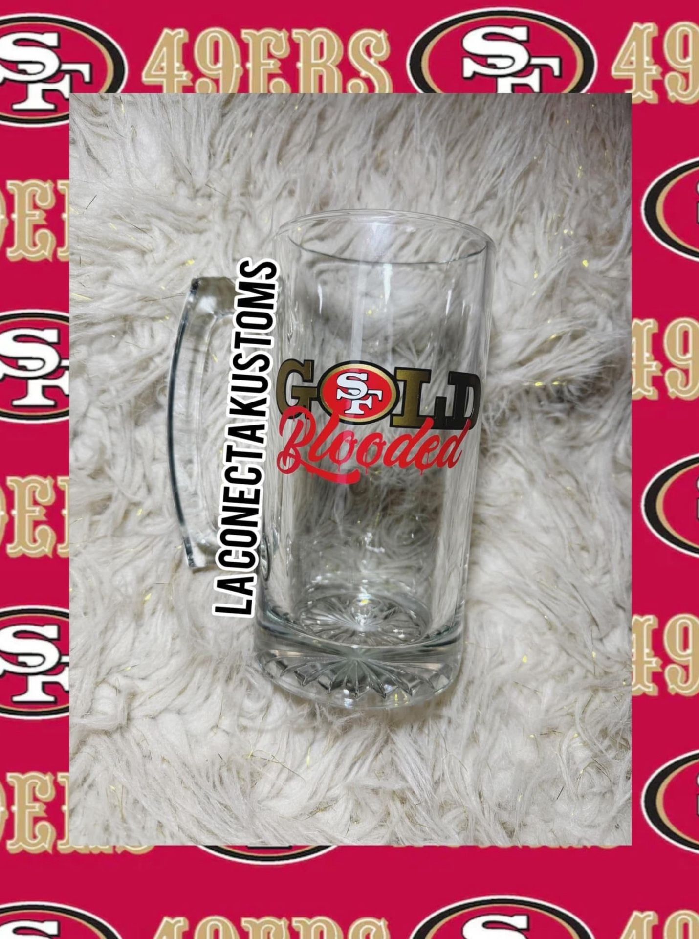 Brand New custom San Francisco 49ers golden blooded Beer Mug !!