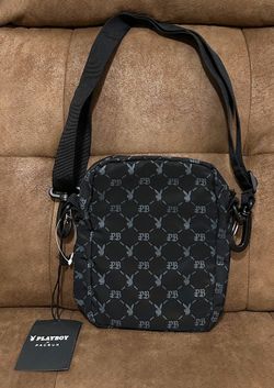 Playboy By Pacsun Black Monogram Crossbody Bag 
