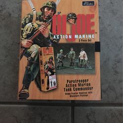 WILLIAM BRITAIN GI JOE ACTION MARINE, PARATROOPER, TANK COMMANDER 3 PIECE SET 54MM PEWTER REPLICAS