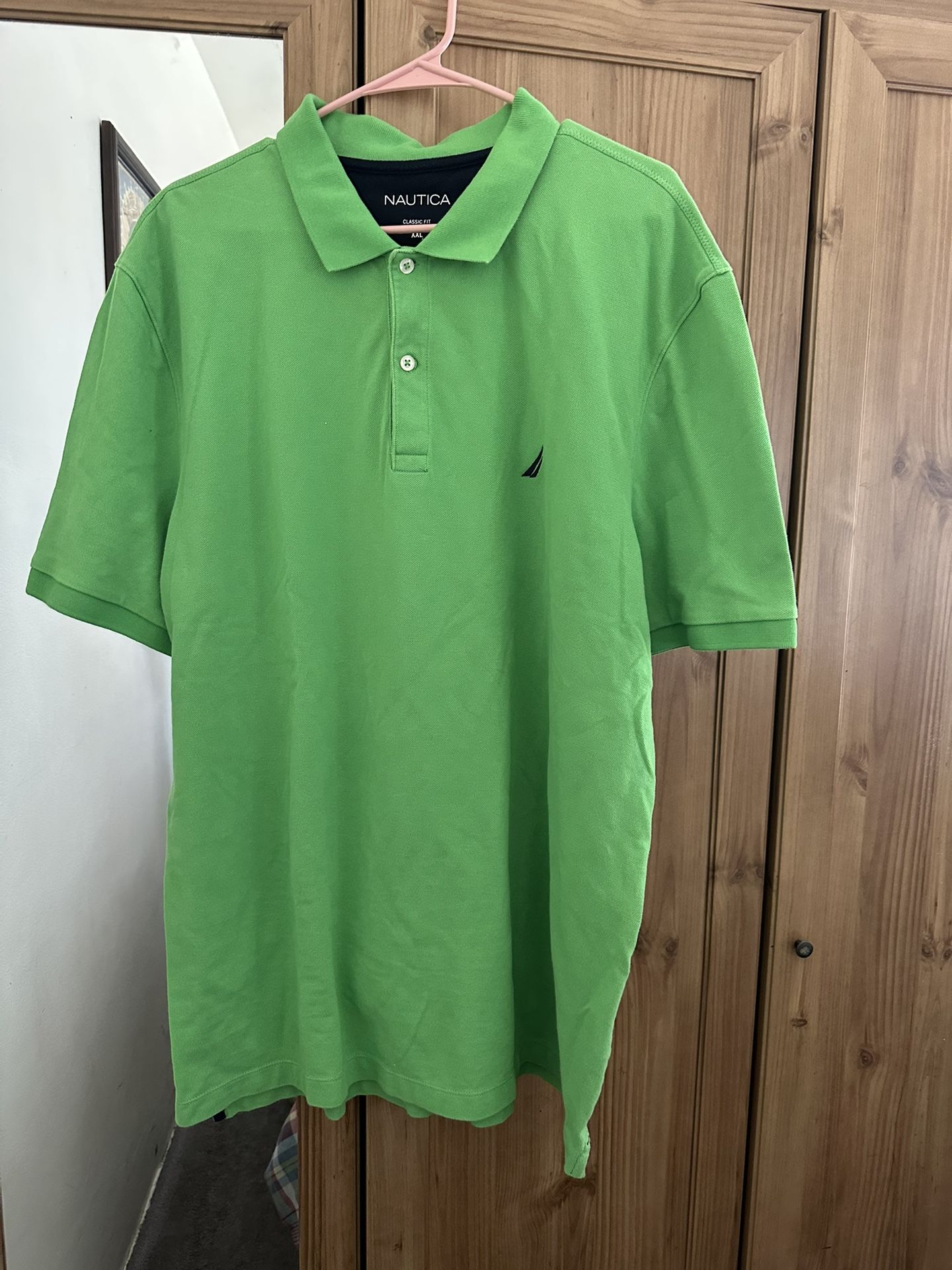 Nautica Classic Fit Polo Shirt For Men In Green. Size XXL
