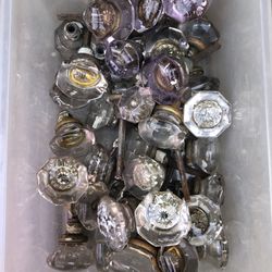 VINTAGE GLASS DOOR KNOBS 20 sets 