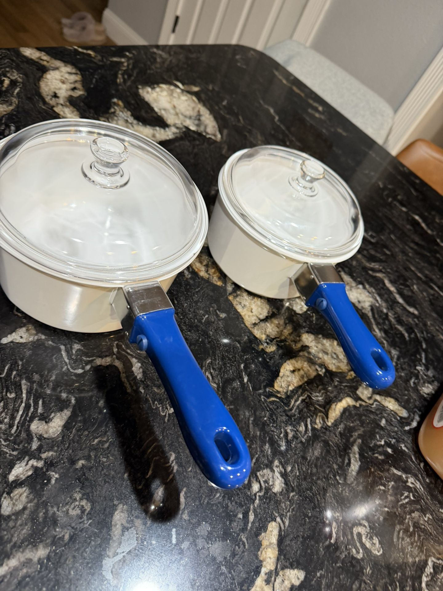 2 Princes House Nouveau Ceramic Pots With Removable Handles Made In France Size 2 Qt And 1,5qt