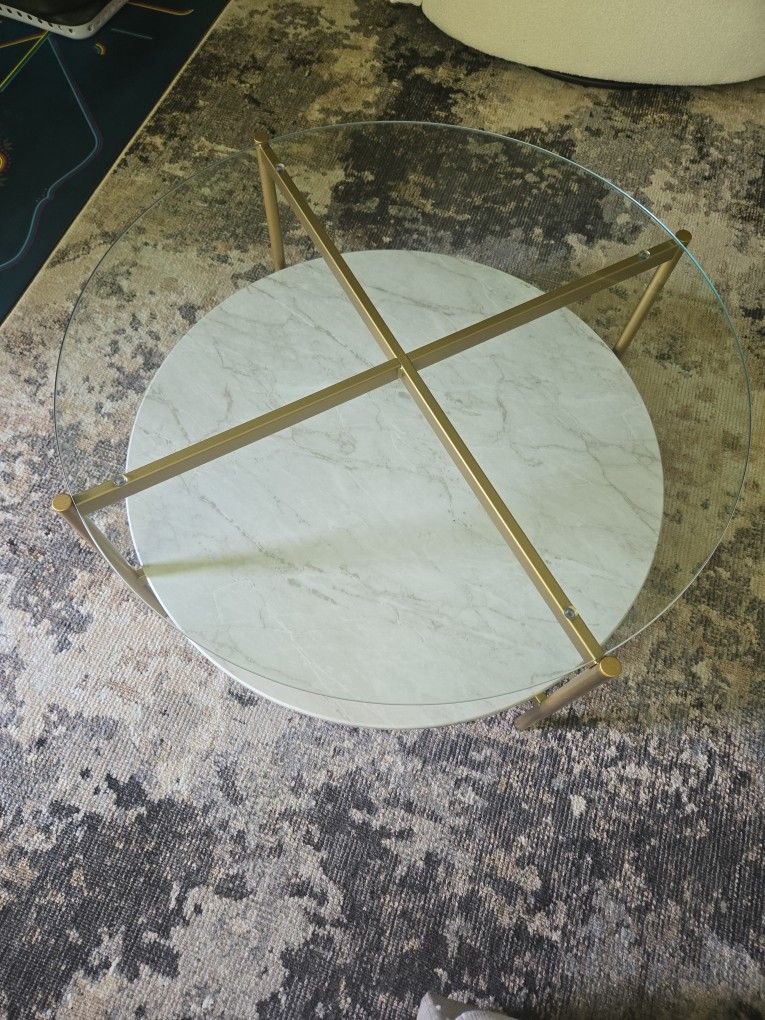 Round Glass Coffee Table 