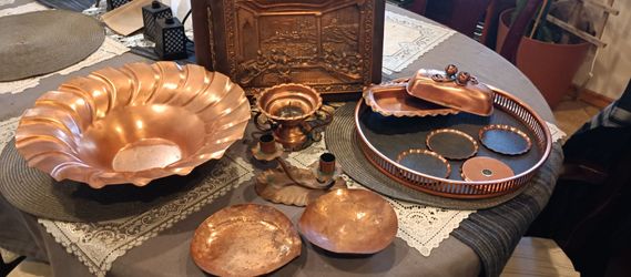 Large lot of antique cooper items