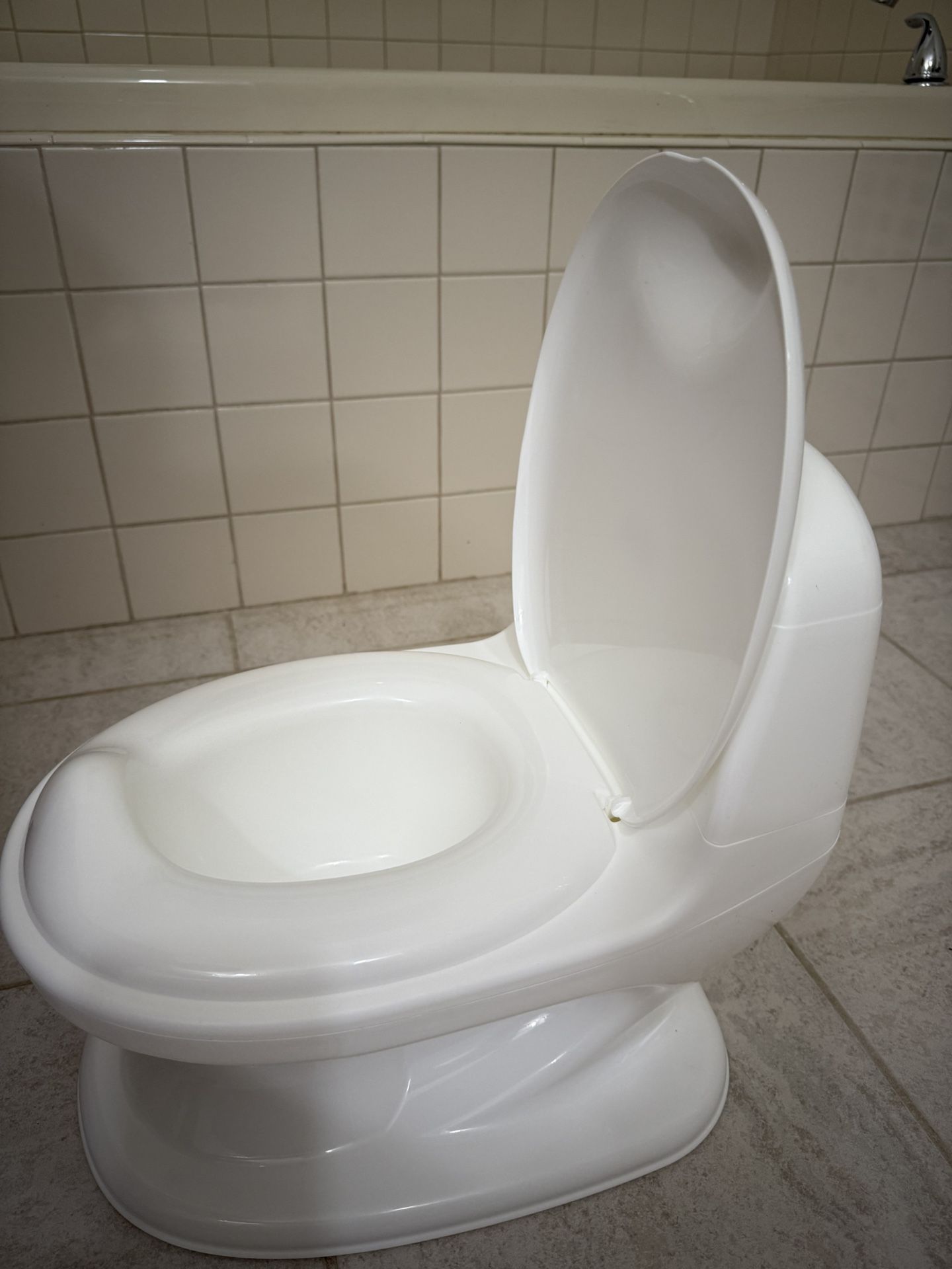 Nuby My Real Potty Training Toilet with Life-Like Flush Button and Sound - 18+ Months - White 