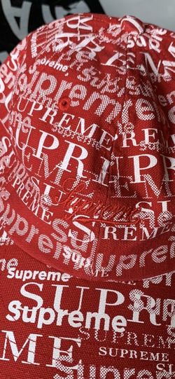 Supreme Logo Pattern 6-Panel Dark Red *In Hand*