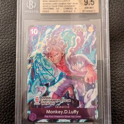 One Piece P-041 Monkey.D.Luffy Bandai Card Fest 23-24 BGS 9.5 Gem Mint (similar to PSA 10)
