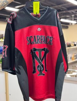 SCARFACE “T. MONTANA 83” HOCKEY STYLE JERSEY – BLACK/RED SIZE XL