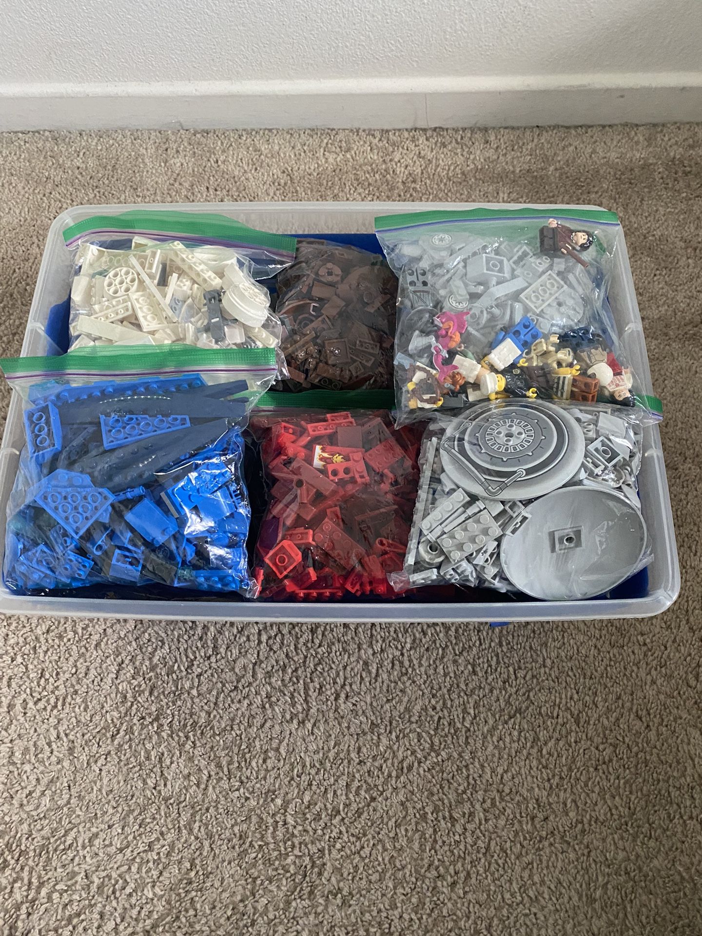 Lego Box Full Of Legos And Minifiqures