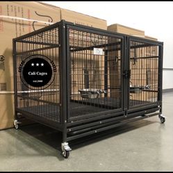 Dog Pet Cage Kennel Size 43 With Divider And Feeding Bowls New In Box 📦 