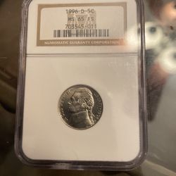 1996 D Nickel MS 65 FS NGC 