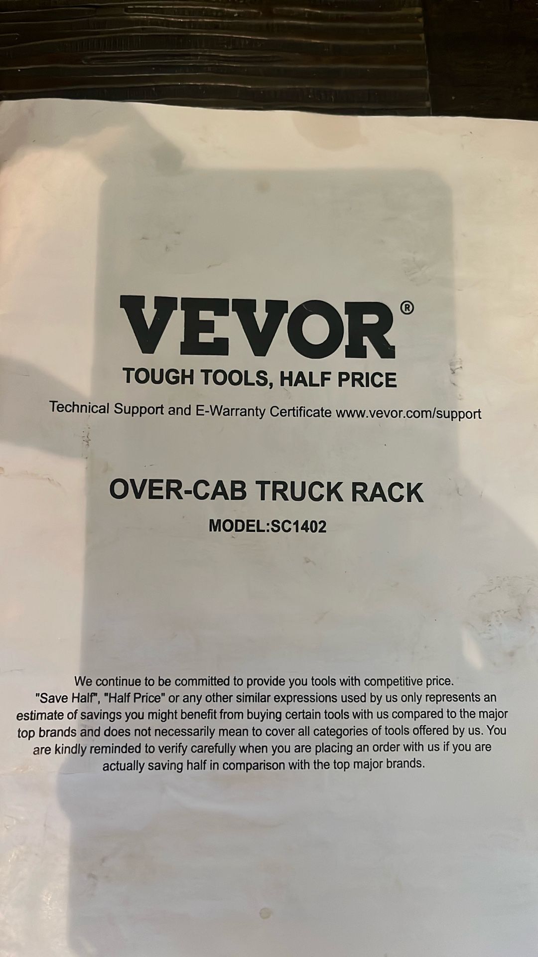 New In Box Over-Cab Truck Rack