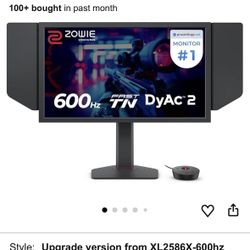 BenQ Zowie XL2586X+ 24.1 New Fast TN 600Hz Gaming Monitor, DyAc 2, 1080p, Auto Game Mode by XL Setting to Share, Height Adjustment Powered by Industri