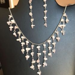 🍀Handmade By Marele22 Genuine Quartzs Choker Necklace Set $25 Set 🎈