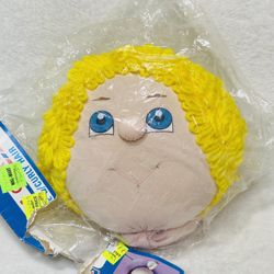 1980s Westrim Playmate Doll Head Curly Yellow Yarn Hair Fabric Doll Crafts