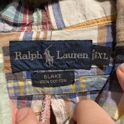 Vintage Polo Ralph Lauren Madras Button Up Shirt XL