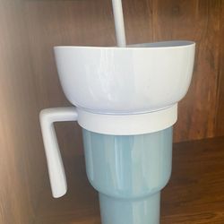 Snack and Drink Cup - Drink and Snack Cup in One, Stadium Tumbler Cups with Bowl on Top for Movies Home beach