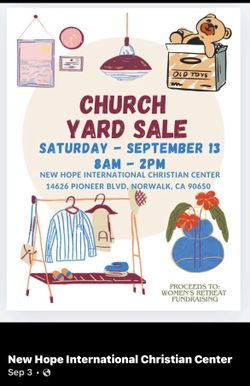 Free Church Yard Sale Event