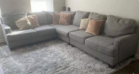 Gray Sectional with Pillows