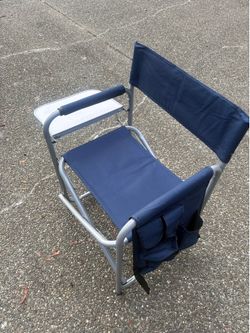 Foldable camping chair q/table and pouch