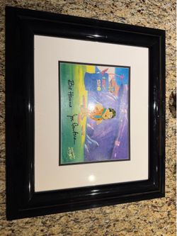 Vintage Flintstones Framed Lithograph Print – Signed by Bill Hanna & Joe Barbera