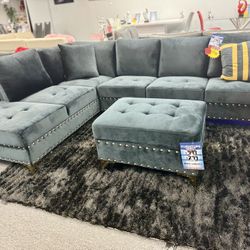 MUST GO NOW***Gorgeous Black L Shape Sofa Sectional With LED Lighting 55% Off Now Only $799