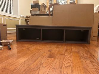 Gray Wood  3 Storage Wall mounting shelf with 3 compartments