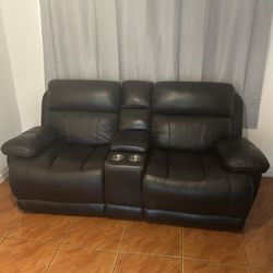 Electrical Recliner Faux Leather Love Seat 