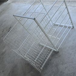 White Metal 3-Tier Sliding Basket Organizer