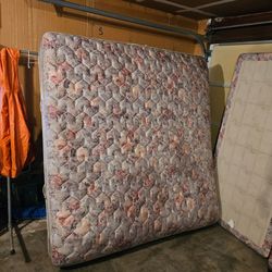 King size mattress and box spring. Old but still plenty of life