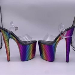 Colorful Stripper Heels