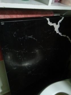 Black and white marble top