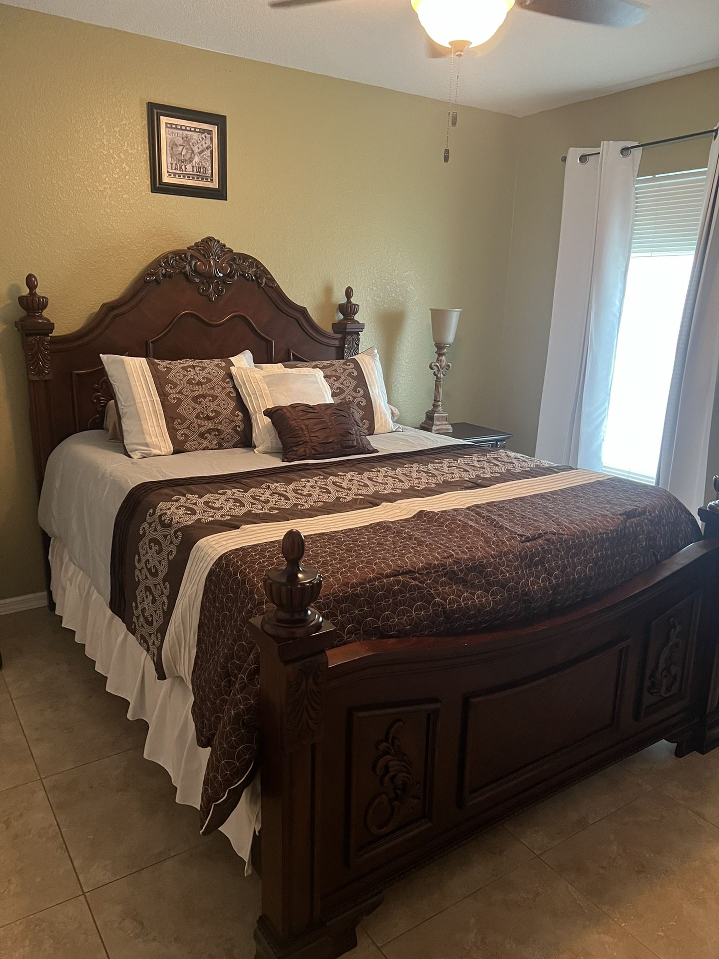 Queen Size Bed & Mattress With Box Spring