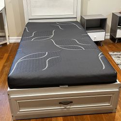 Kids Bed frame Mattress Nightstand 