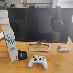 X-Box Series S  Steel Series Headphones And Dell Monitor 