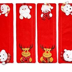 WQ Christmas Decor Set,Refrigerator Door Handle Covers, Santa Claus, Snowman, and Elk Kitchen Appliance Covers. Refrigerator, Oven, Dishwasher, and Ro