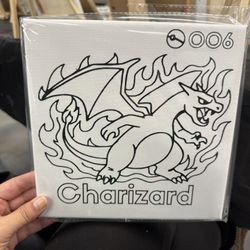 8x8 Charizard Pre Printed Paint Canvas 