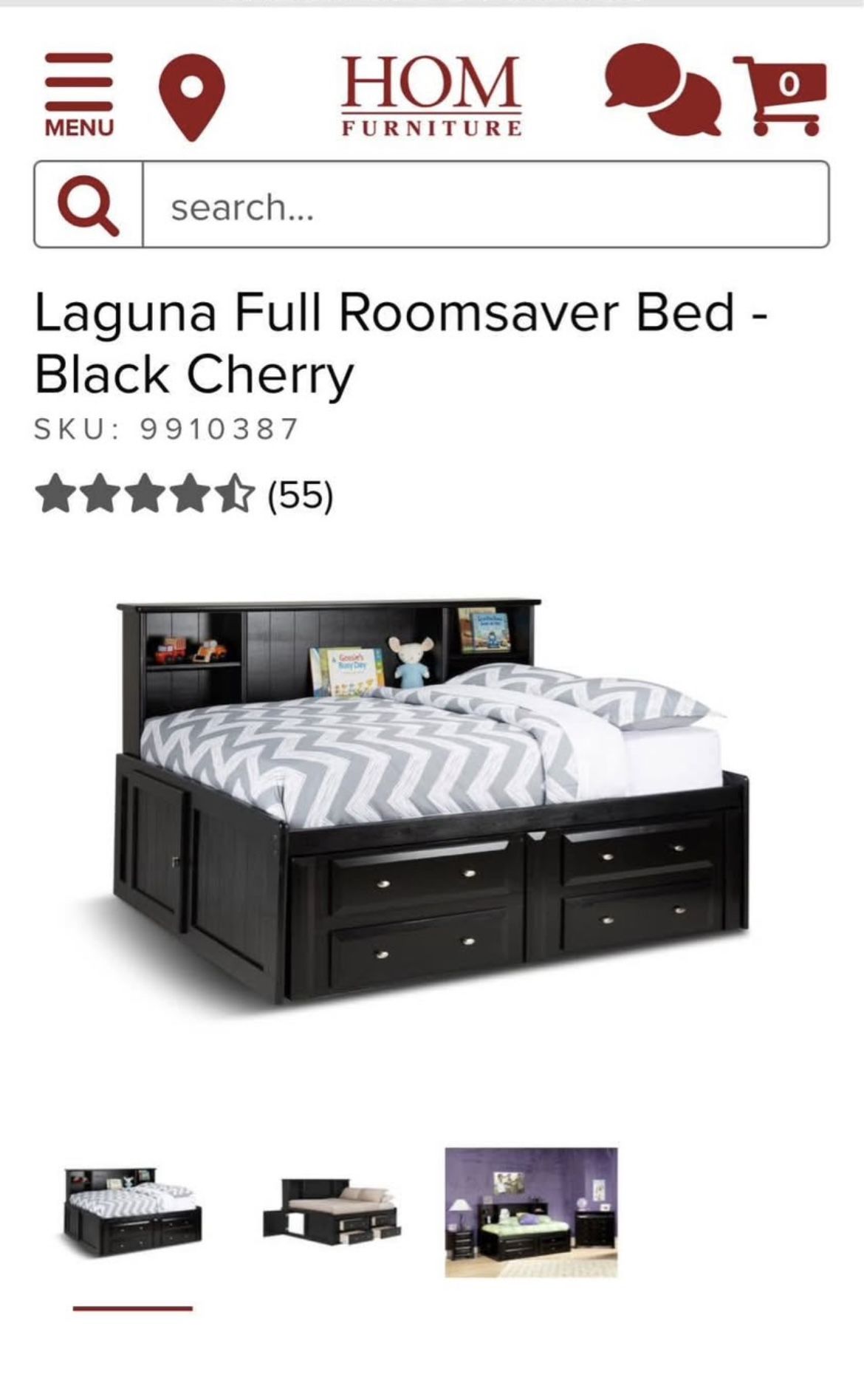 Full Size Wooden Bed With Shelves And Trundle